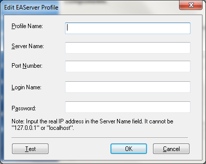 Edit EAServer profile