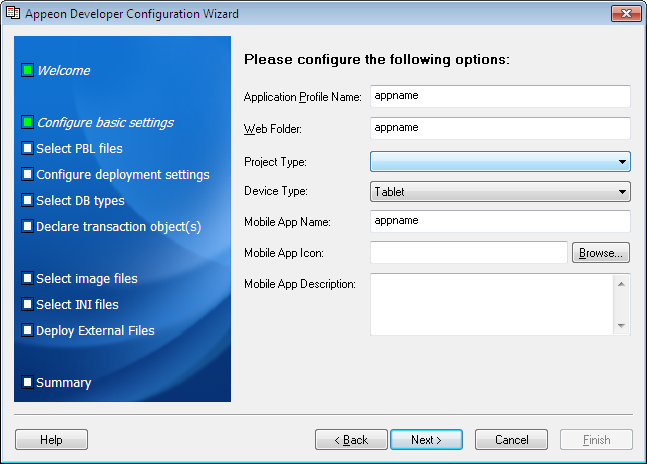 Appeon Developer Configuration Wizard