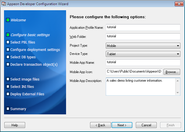 Appeon Developer Configuration Wizard