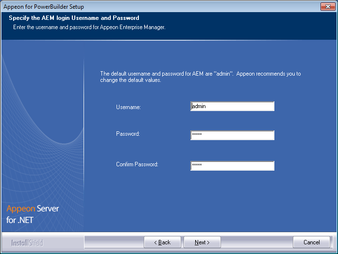 AEM login username and password