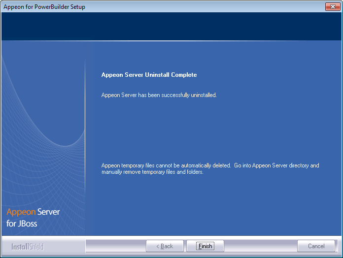Appeon Server uninstall complete