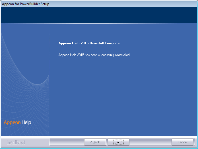 Appeon Help uninstall complete