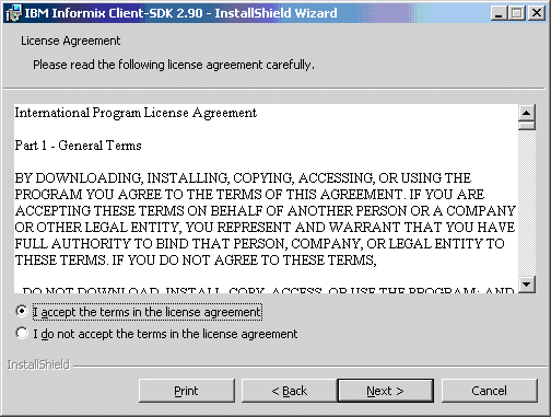 Accept the license agreement