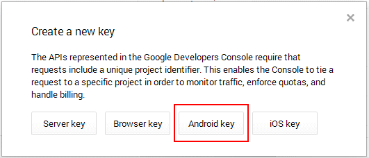 Create Android key