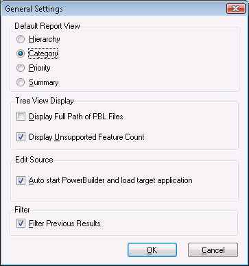 General Settings dialog box