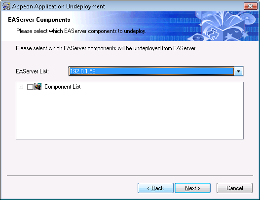 Select EAServer components