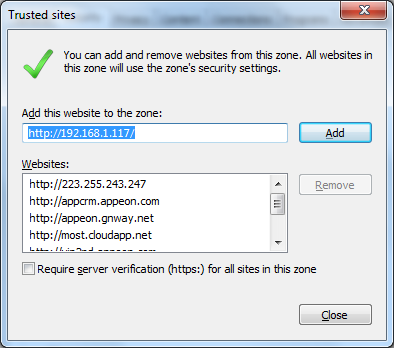 Add the IP address of IIS