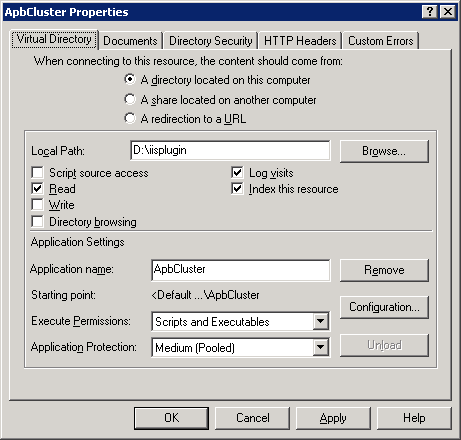 Apbcluster properties