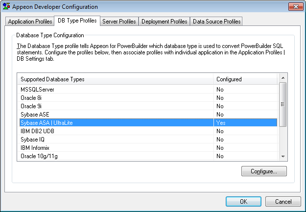 DB Type Profile in ADT