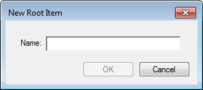 New Root Item dialog