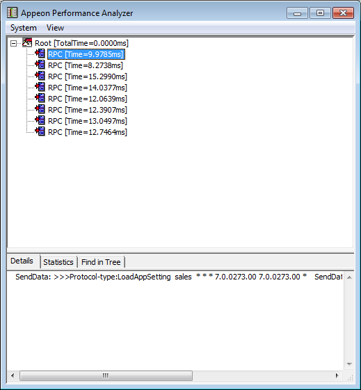 View details of RPC calls