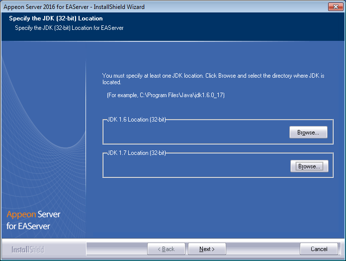 Specify the JDK (32-bit) Location