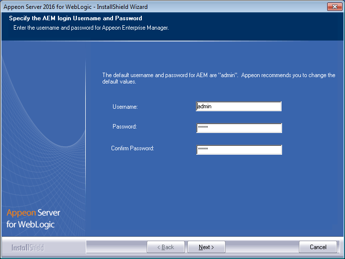 Configure AEM login credentials