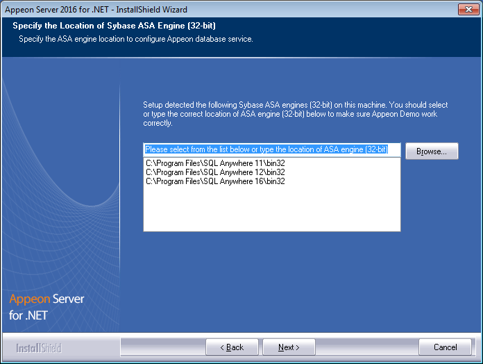 ASA/SQL Anywhere location