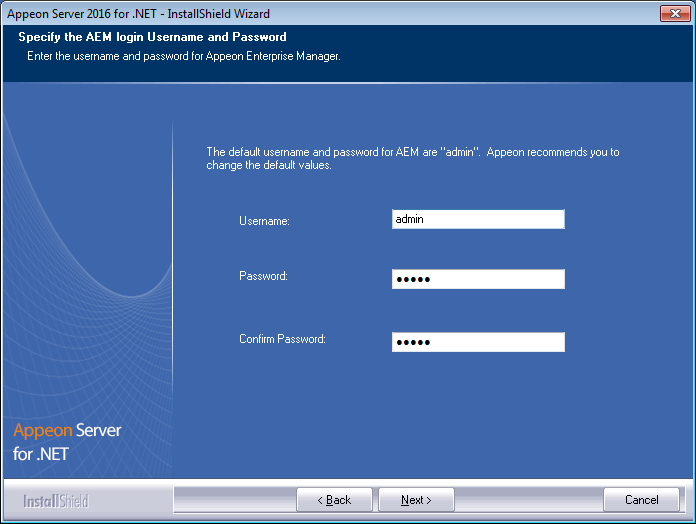 AEM login username and password