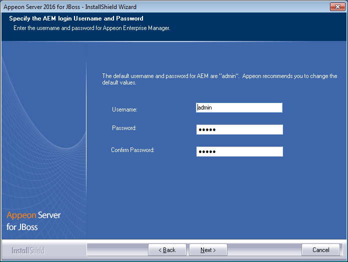 AEM login Username and Password