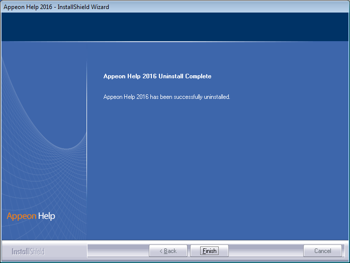 Appeon Help uninstall complete