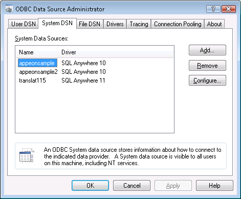 ODBC Data Source Administrator