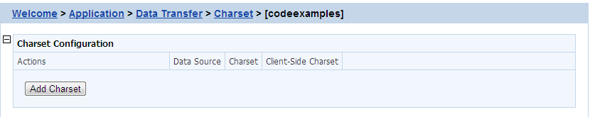 Configure charset settings