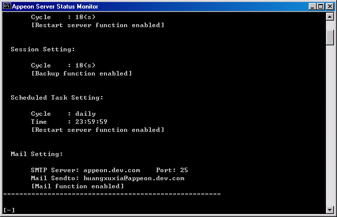 Information in Status Monitor Window