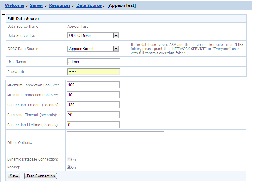 Edit data source