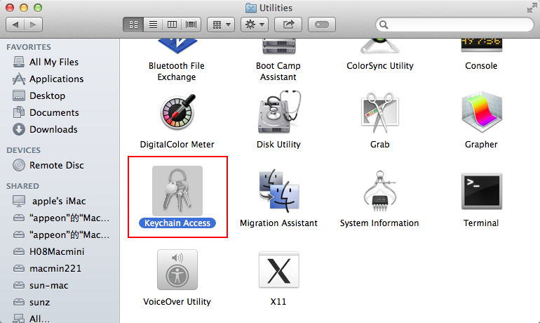 Keychain Access application