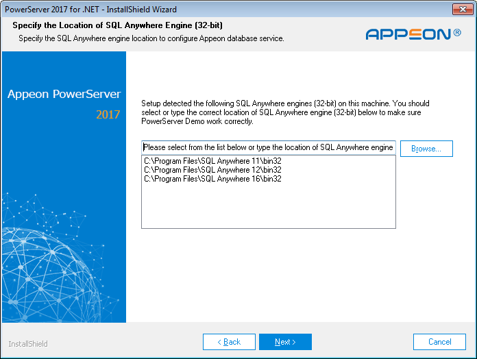 SQL Anywhere location