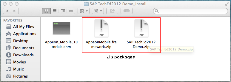 Zip packages on the Mac machine