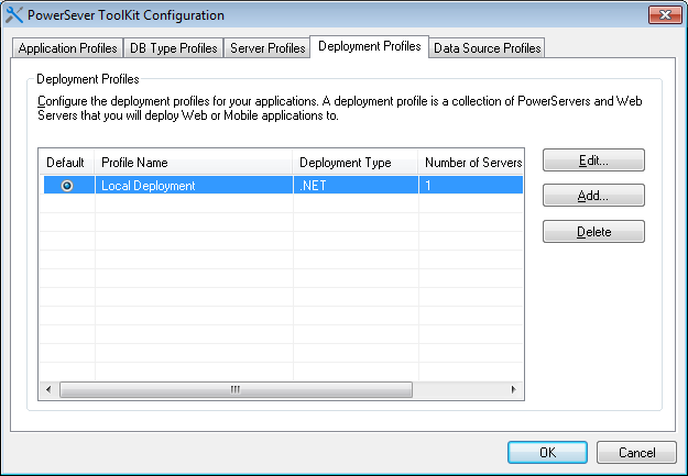 Deployment Profile tab page