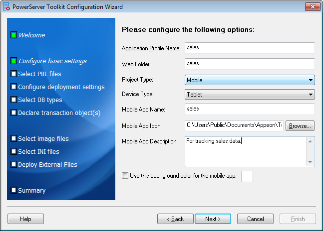 PowerServer Toolkit Configuration Wizard