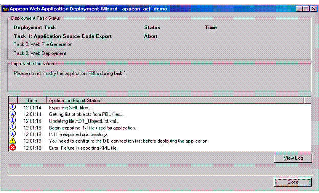 Failure in exporting XML files