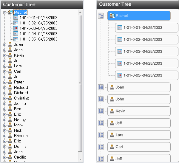 PB-style TreeView VS. mobile-style TreeView