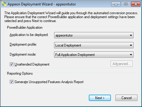 Appeon Deployment Wizard