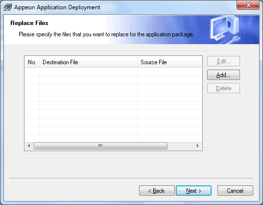 Specify files to replace for the application package