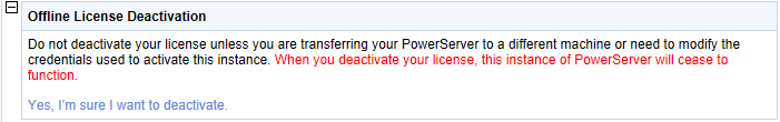 Offline License Deactivation