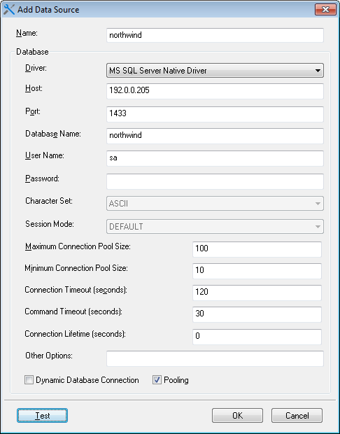 MS SQL Server data source