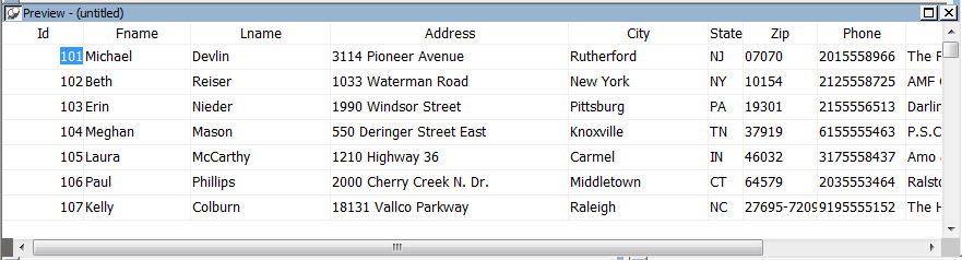 DataWindow Preview view