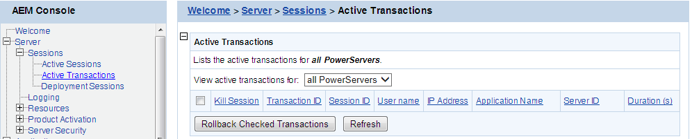 Active Transactions