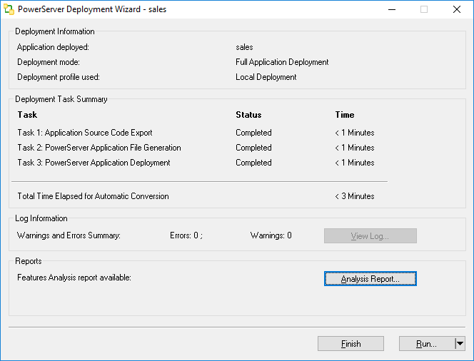 PowerServer Application Deployment Wizard