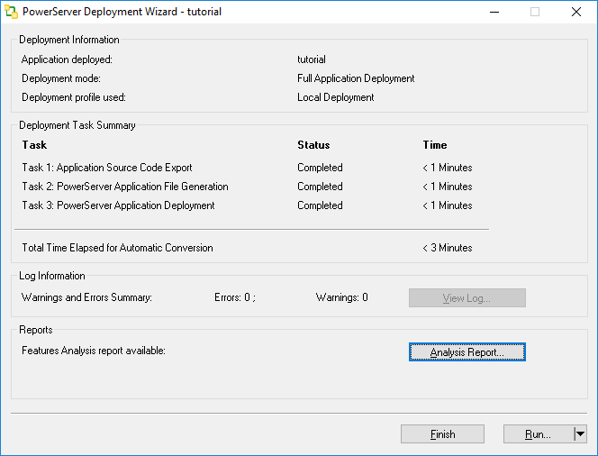 PowerServer Application Deployment Wizard tutorial