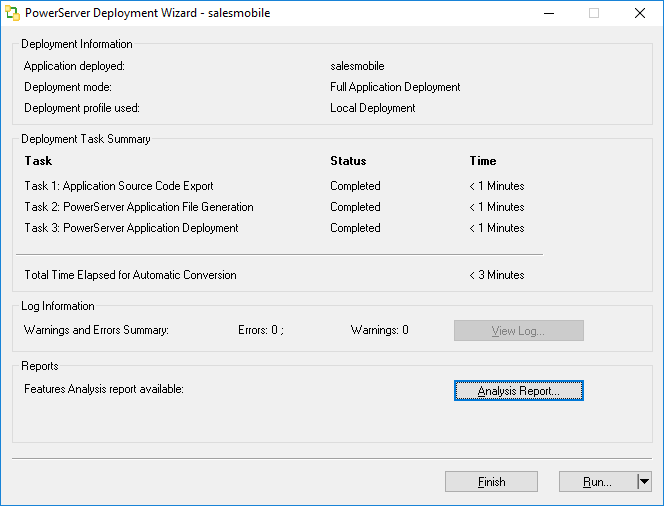 PowerServer Application Deployment Wizard