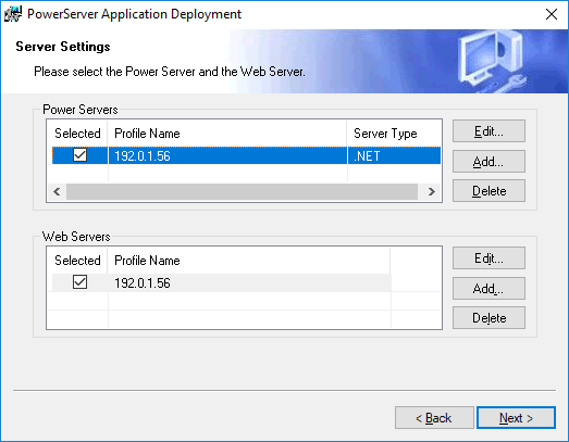 Specify server settings