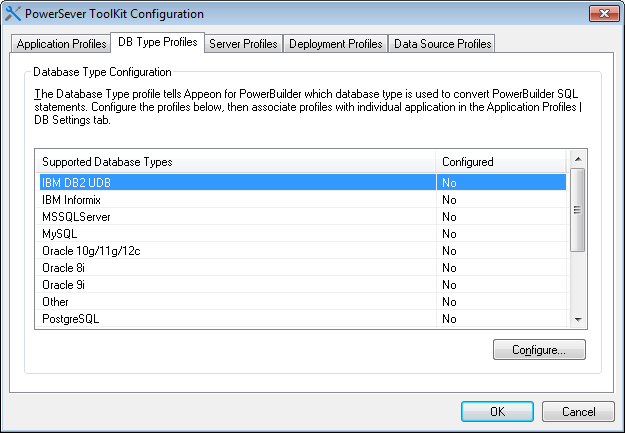 DB Type Profiles