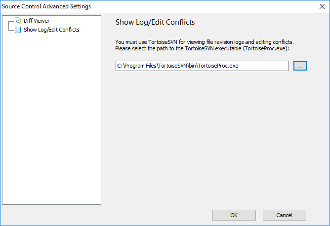 Source Control Advanced Settings