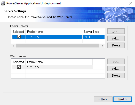 Specify server settings