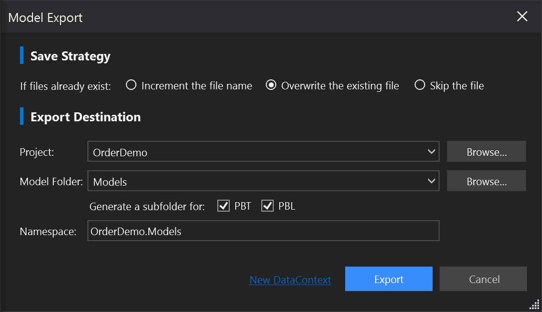 DataWindow Export