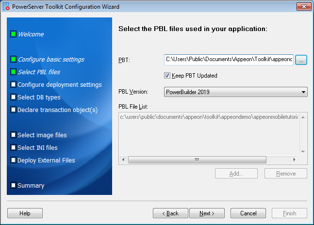 Add the PBT in ADT Wizard