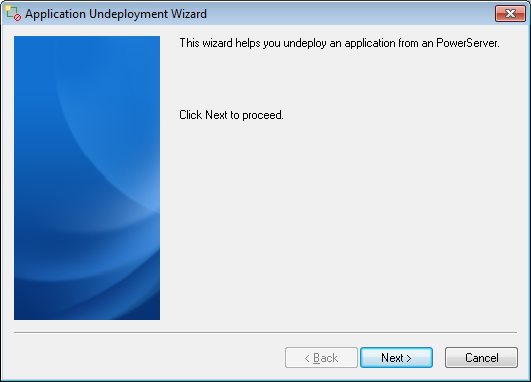 Application Undeployment Wizard