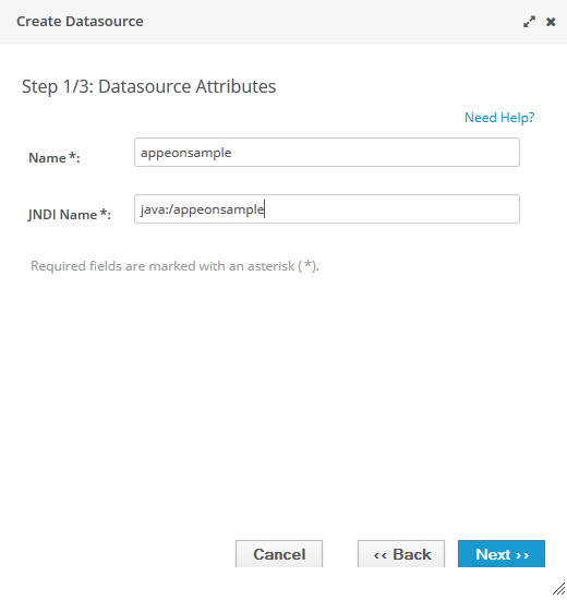 Specify the data source attributes