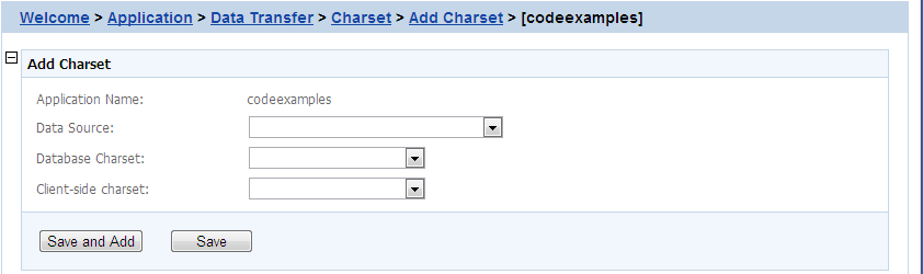 Add charset settings